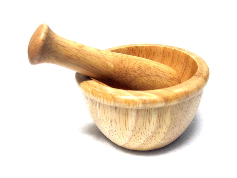 YOUNG & DANGEROUS New Mini Wooden Mortar & Pestle Grinding Bowl Set Garlic Crush Pot Kitchen Tool - Image 4